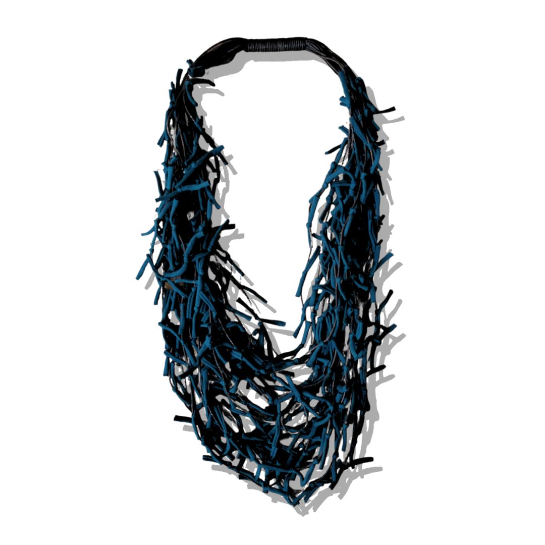 Collana tessuto Tonga Medium-collana-EW-petrolio-Bijondo