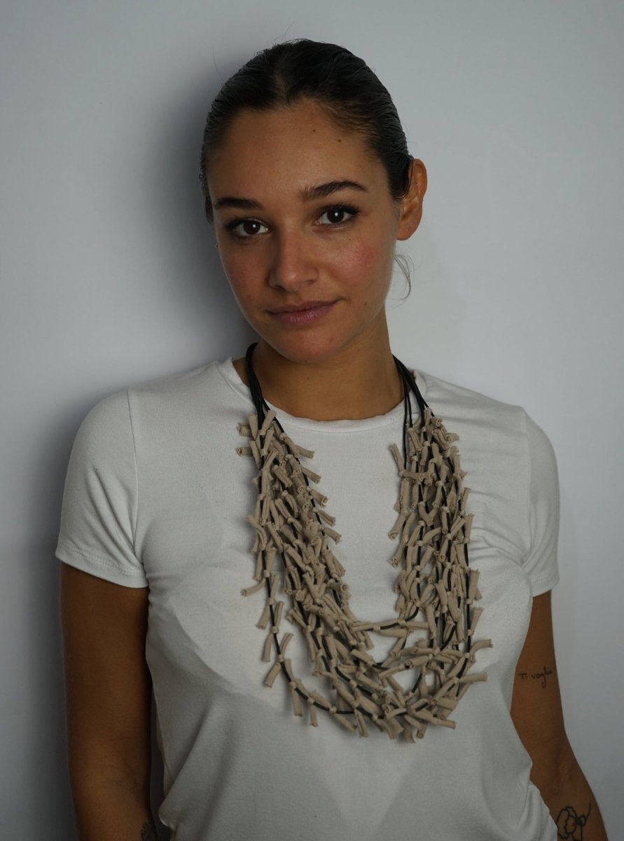 Collana tessuto Tonga - tortora - Bijondo