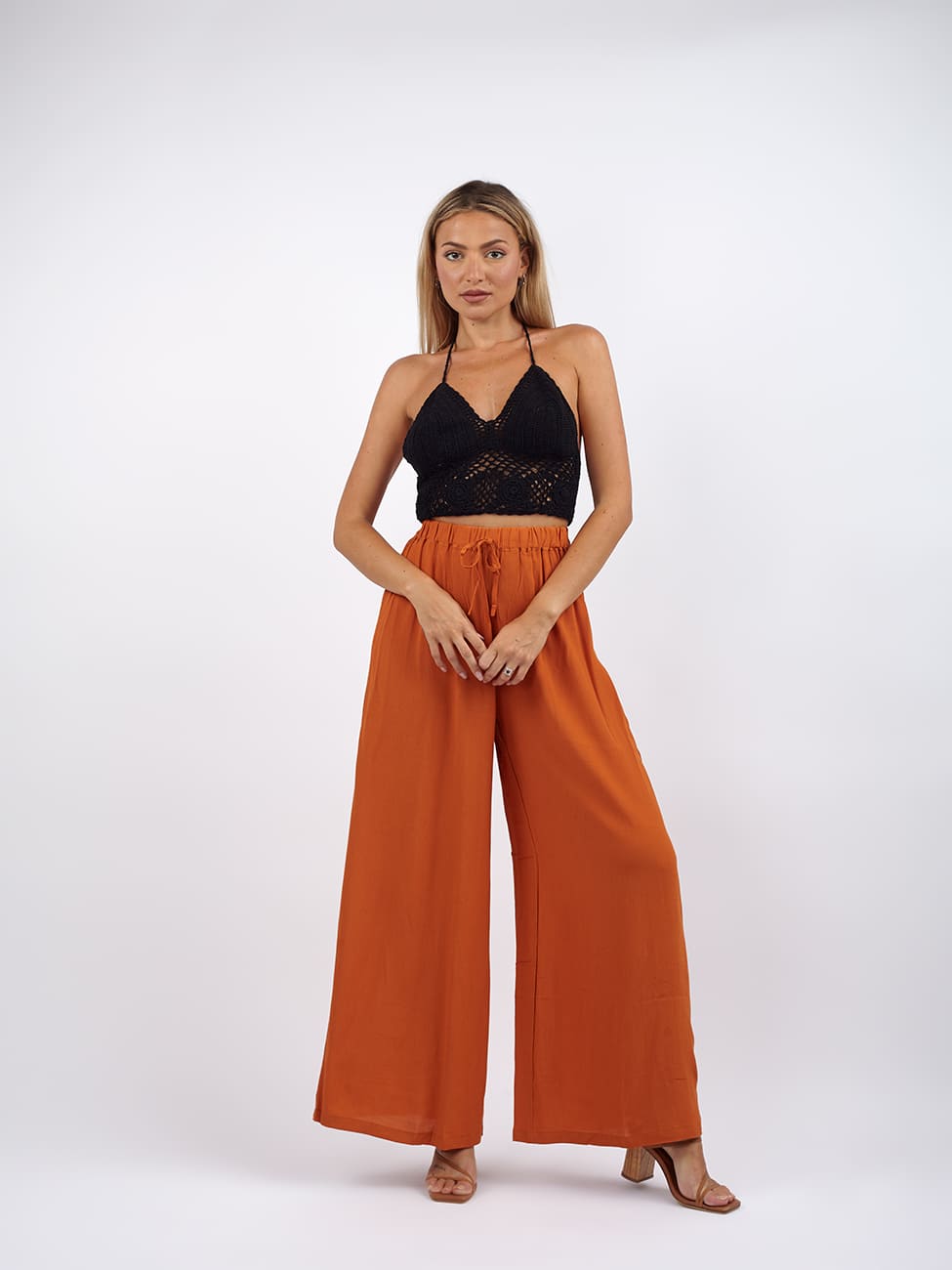 Crochet Crop Top Ava - nero - Bijondo