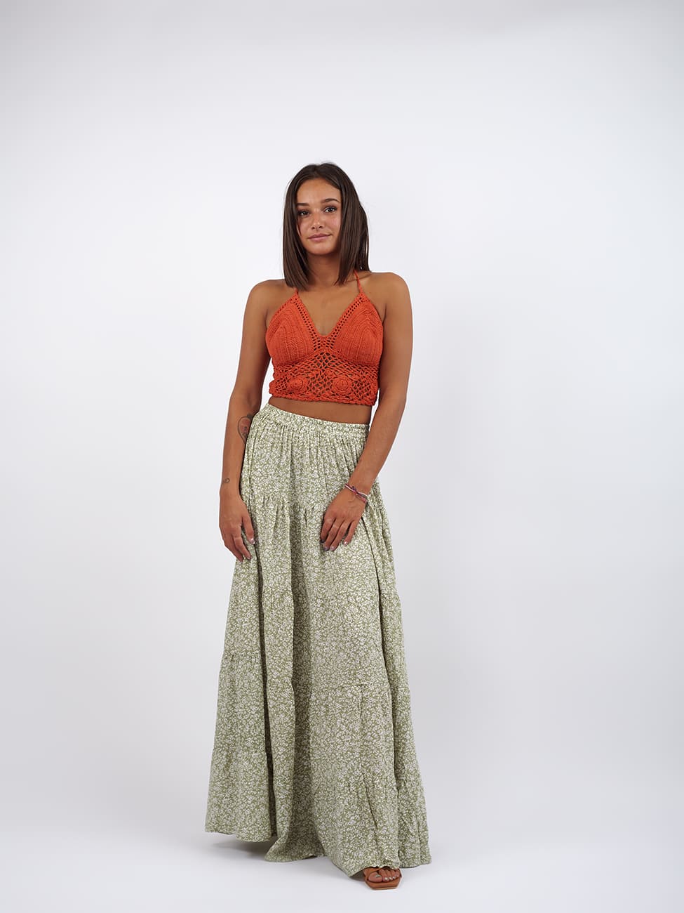 Crochet Crop Top Ava - arancione - Bijondo