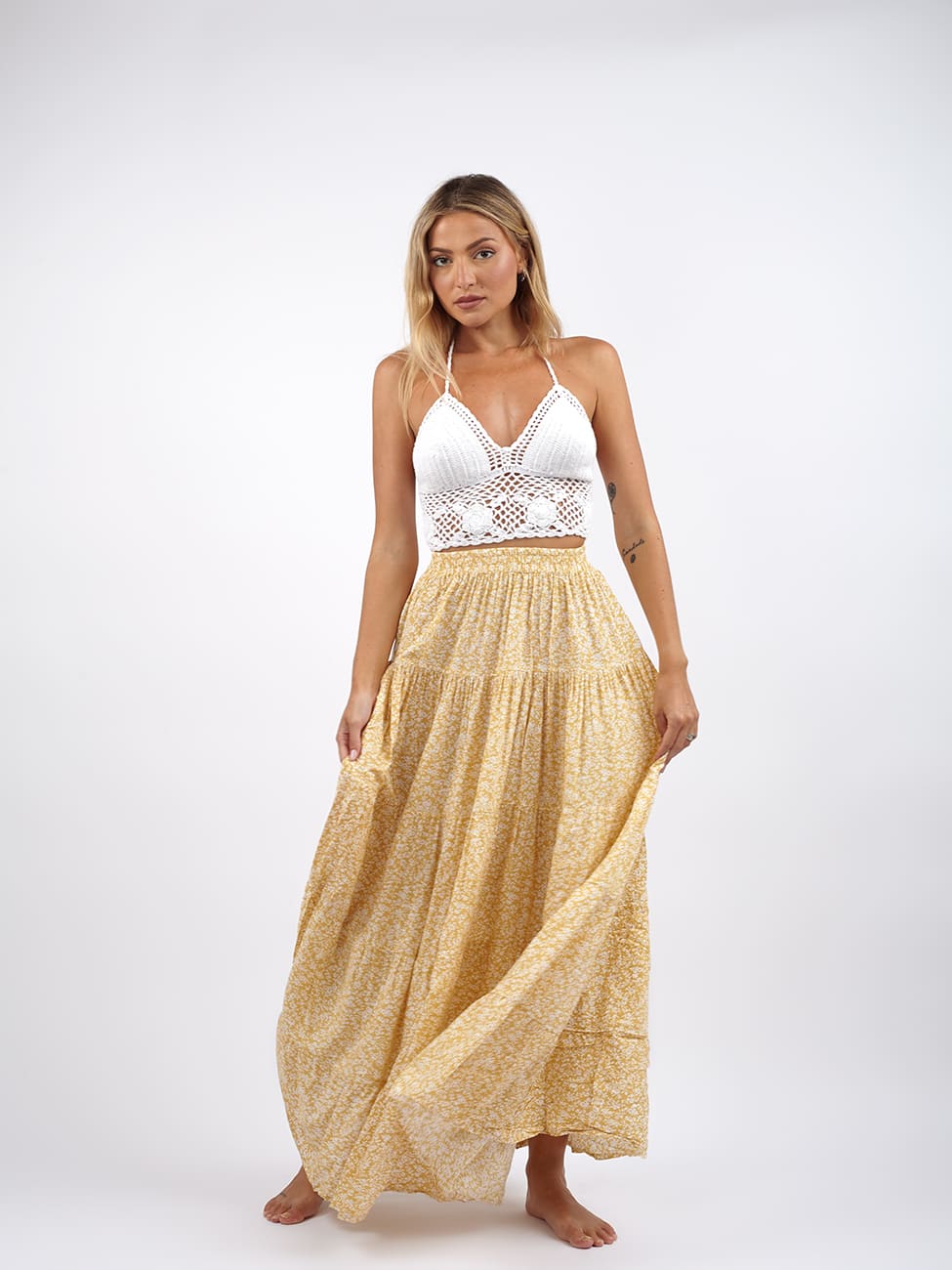 Crochet Crop Top Ava - bianco - Bijondo