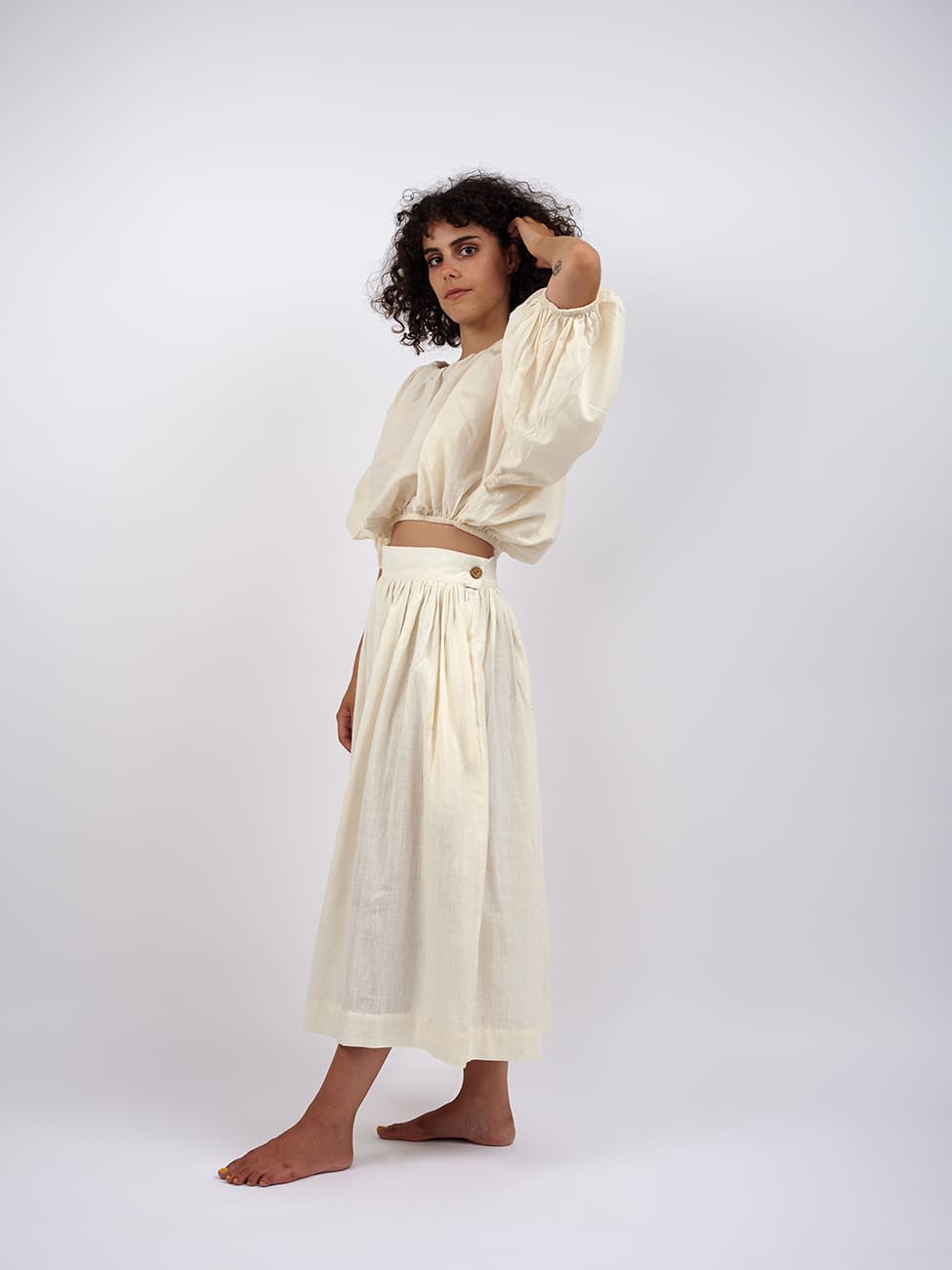 Crop Top Cotone Anju - bianco - Bijondo