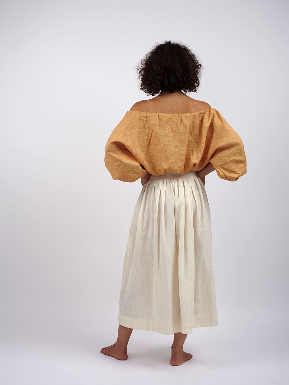 Crop Top Cotone Anju - lino beige - Bijondo
