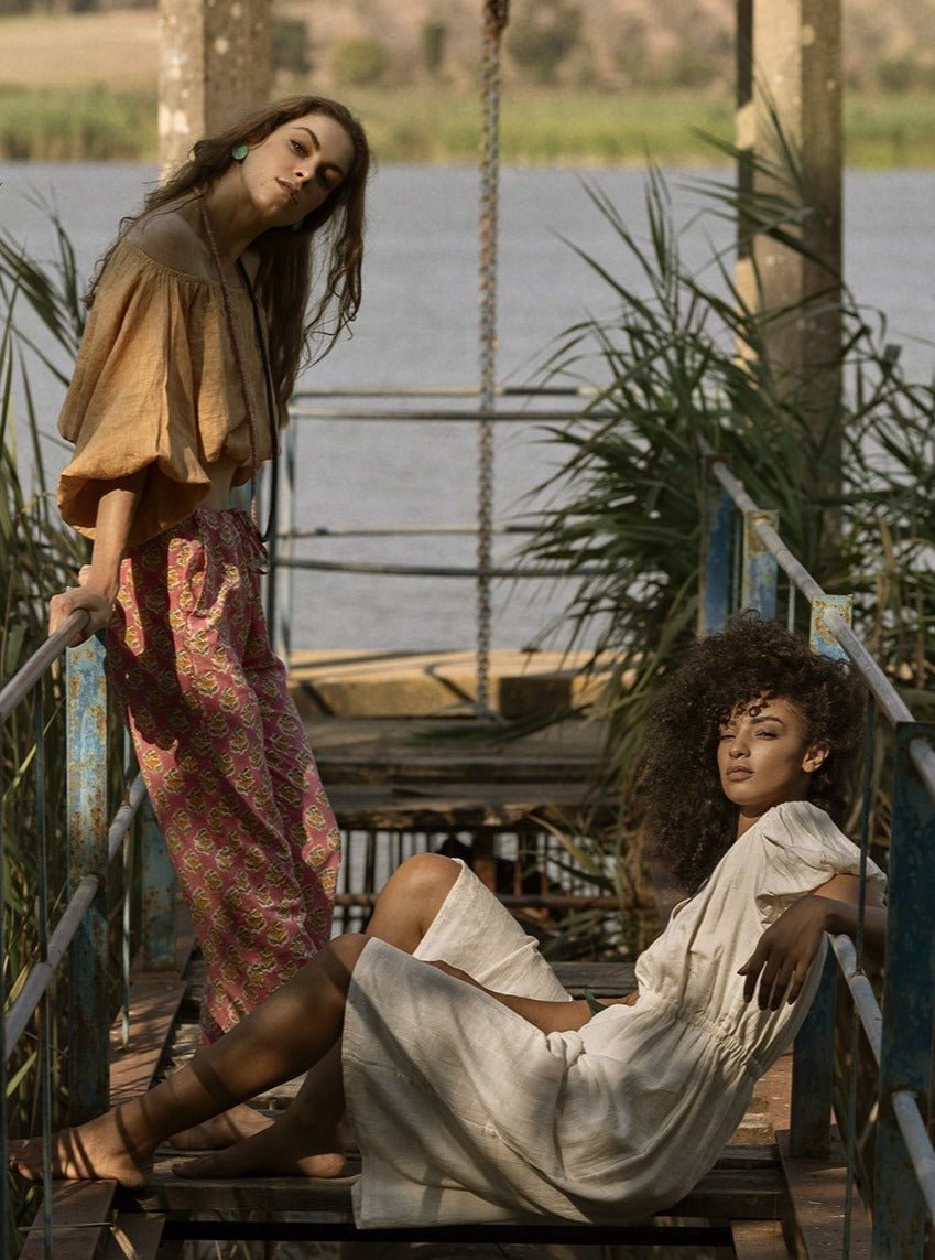 Crop Top Cotone Anju - lino beige - Bijondo