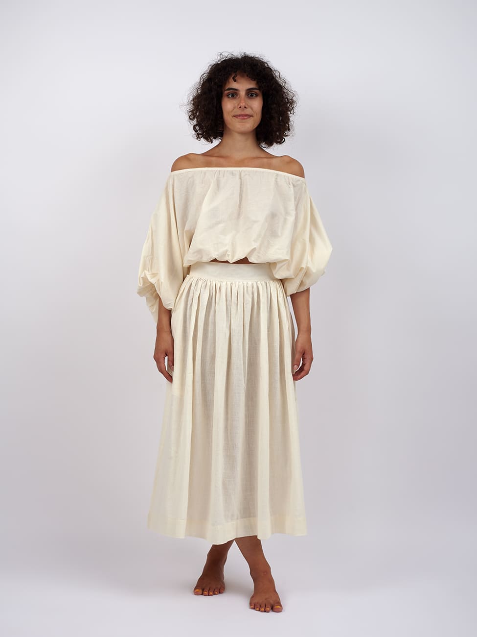 Crop Top Cotone Anju - bianco - Bijondo