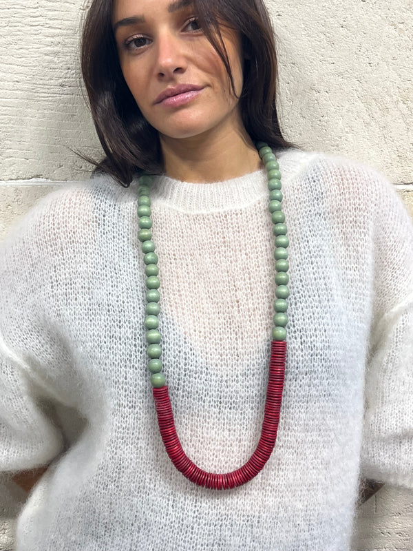 Collana Tunisia lunga legno