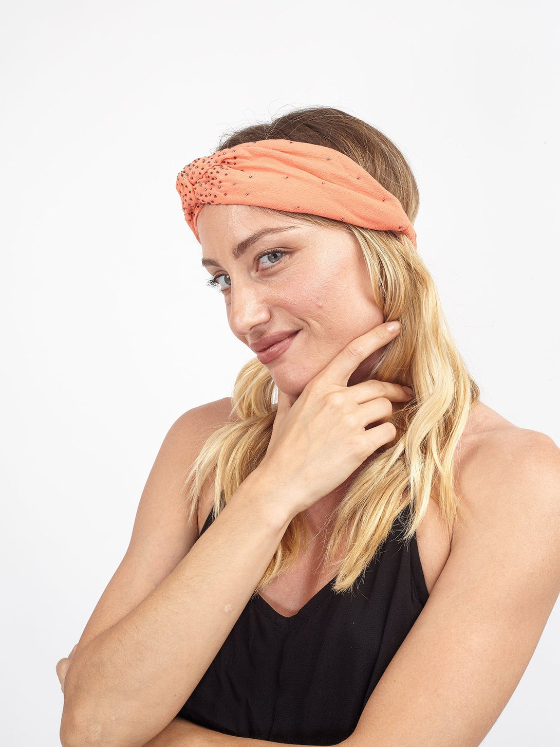 Fascia capelli con dettaglio strass Cloe - nocciola - Bijondo