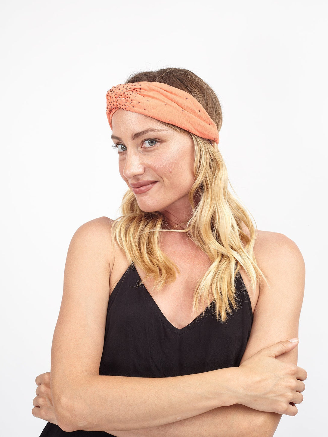 Fascia capelli con dettaglio strass Cloe - nocciola - Bijondo