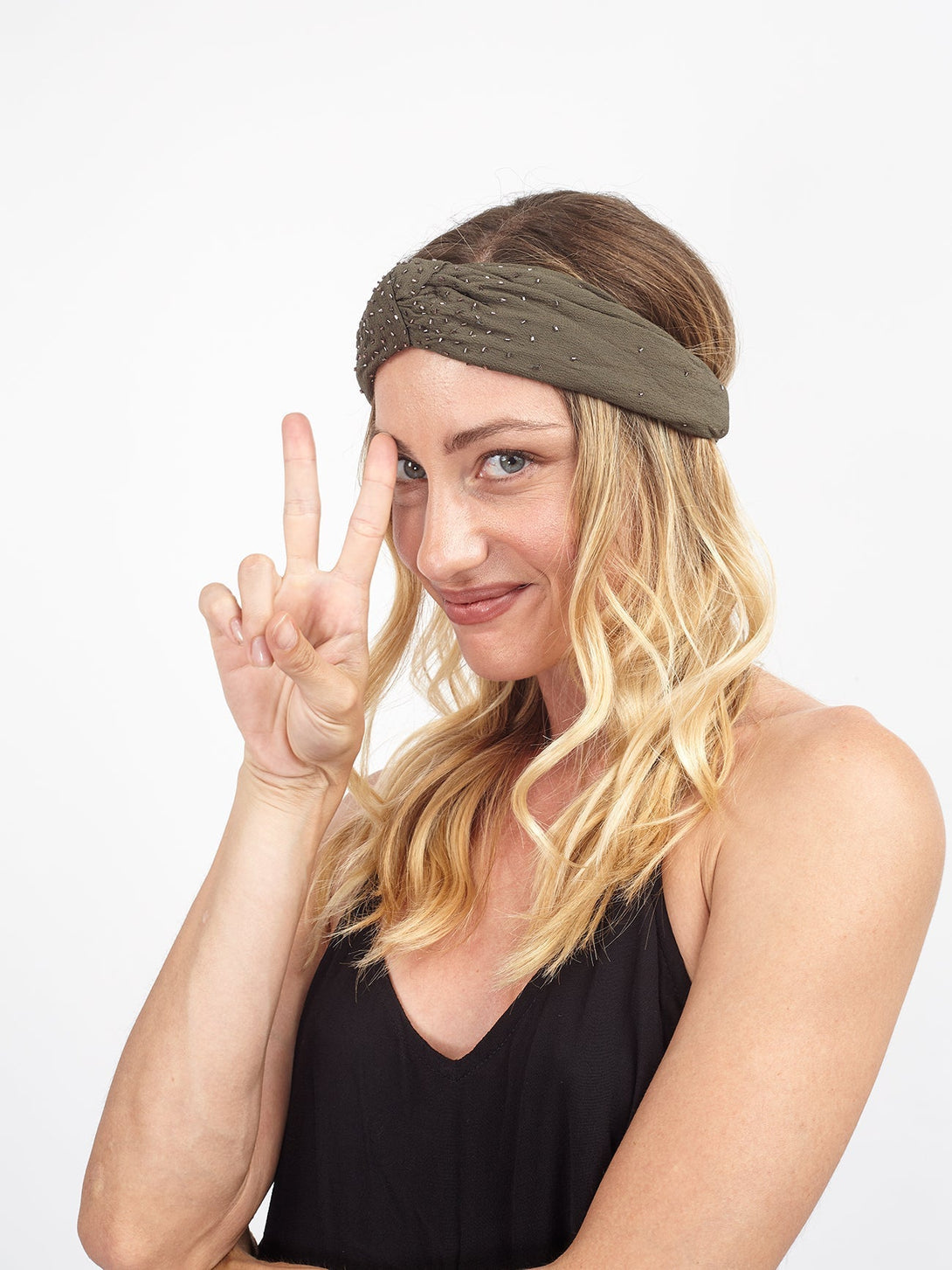 Fascia capelli con dettaglio strass Cloe - nocciola - Bijondo