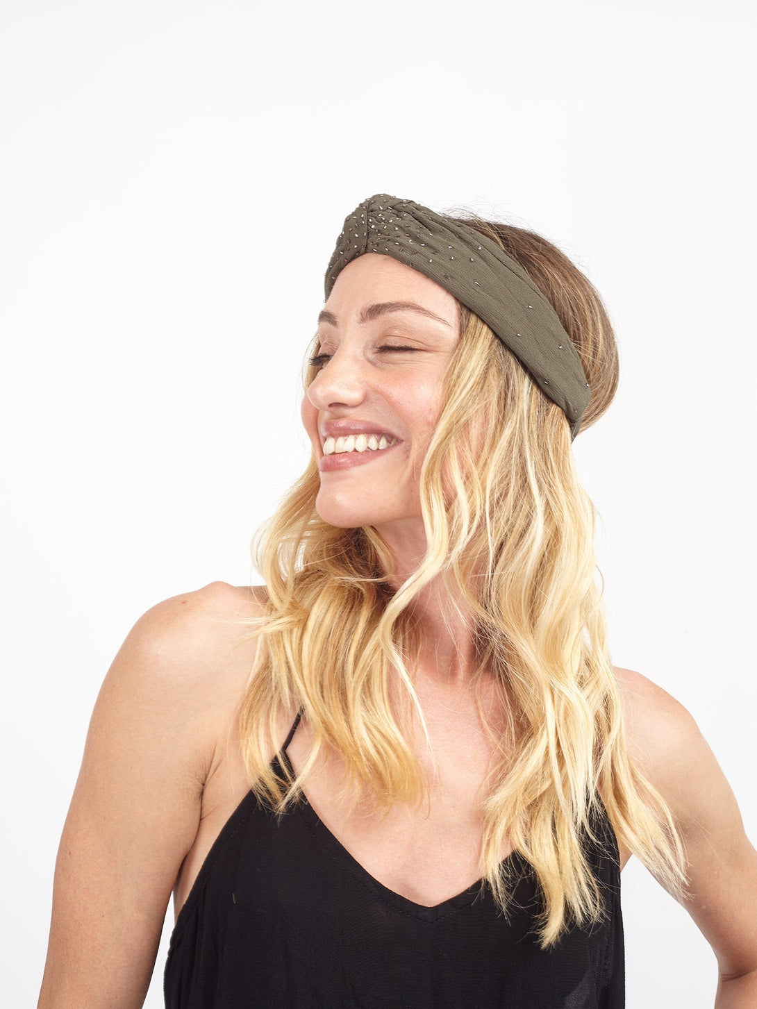 Fascia capelli con dettaglio strass Cloe - nocciola - Bijondo