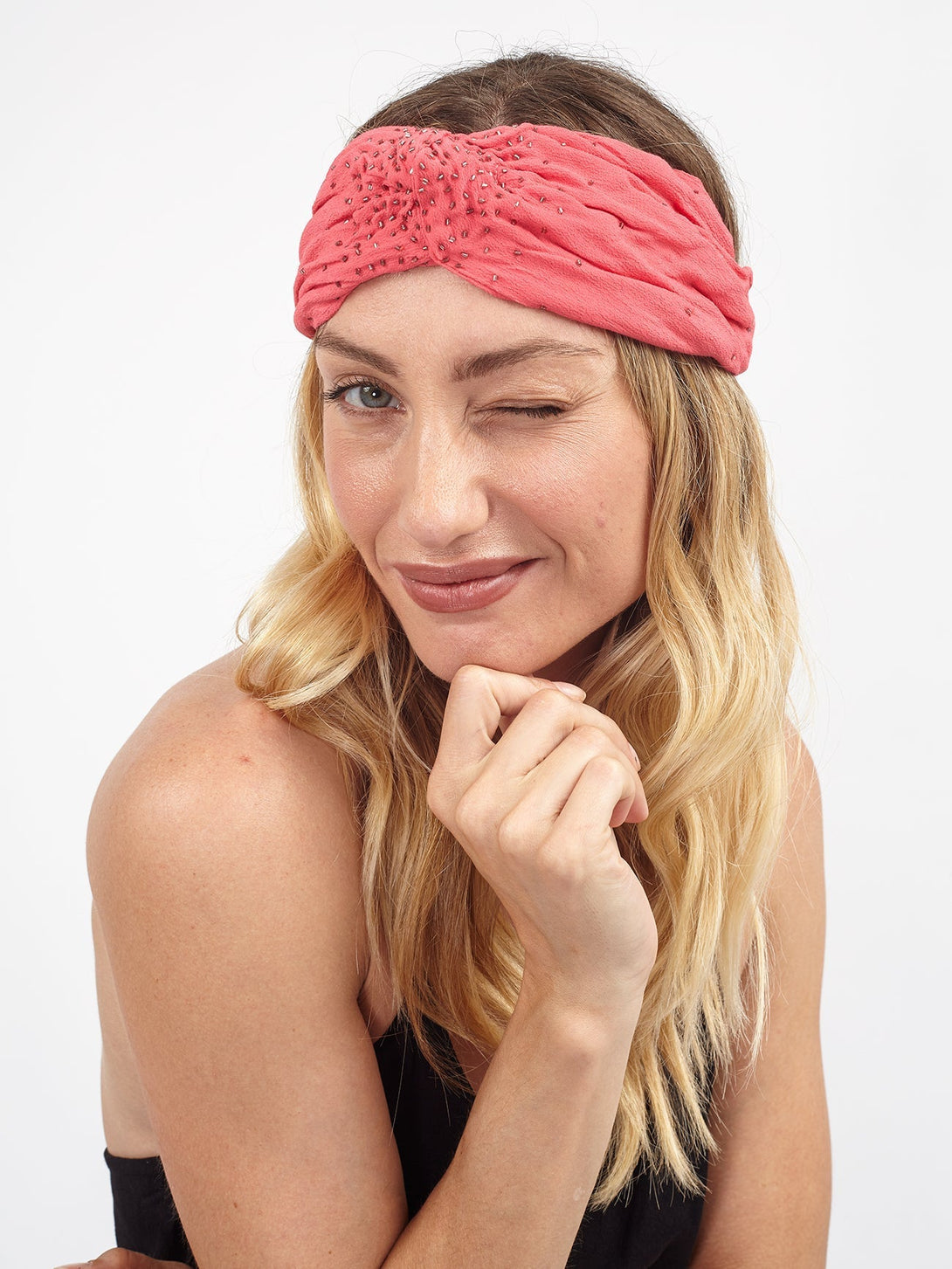 Fascia capelli con dettaglio strass Cloe - nocciola - Bijondo