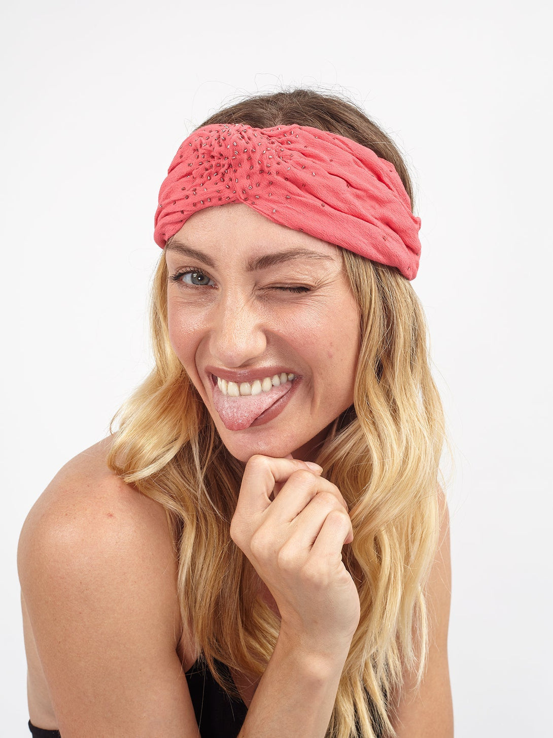 Fascia capelli con dettaglio strass Cloe - nocciola - Bijondo