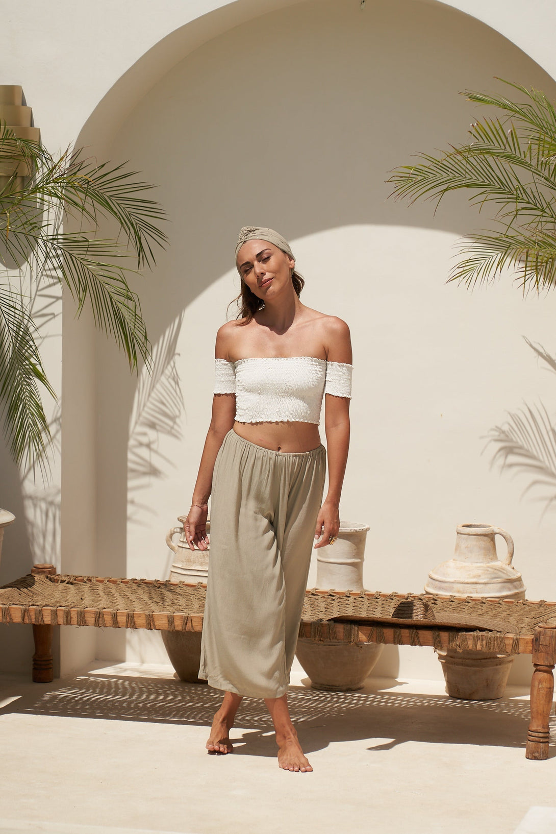 Fascia capelli con dettaglio strass Cloe - nocciola - Bijondo