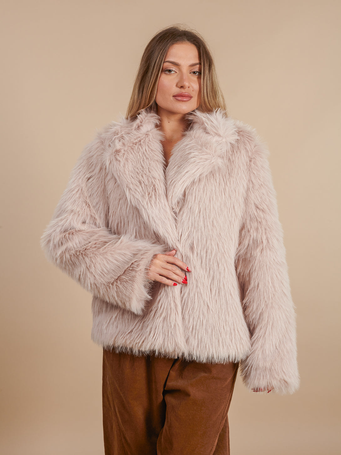 Giacca eco pelliccia Anna-Giacca-Bijondo-Ghiaccio-S-Bijondo