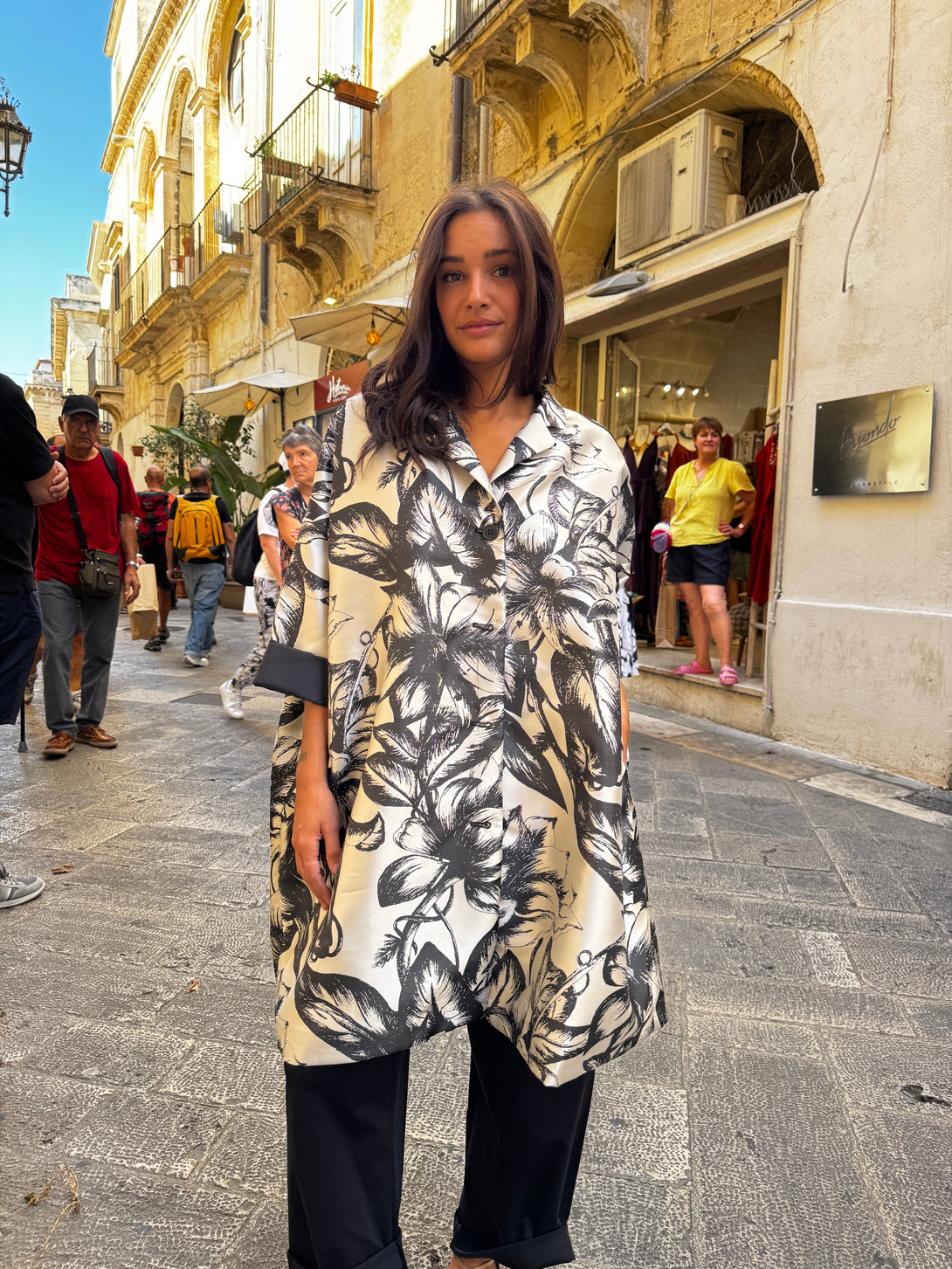 Giacca over Kimono perlato con Fiori Cartisia-Giacca-Bijondo-Bijondo