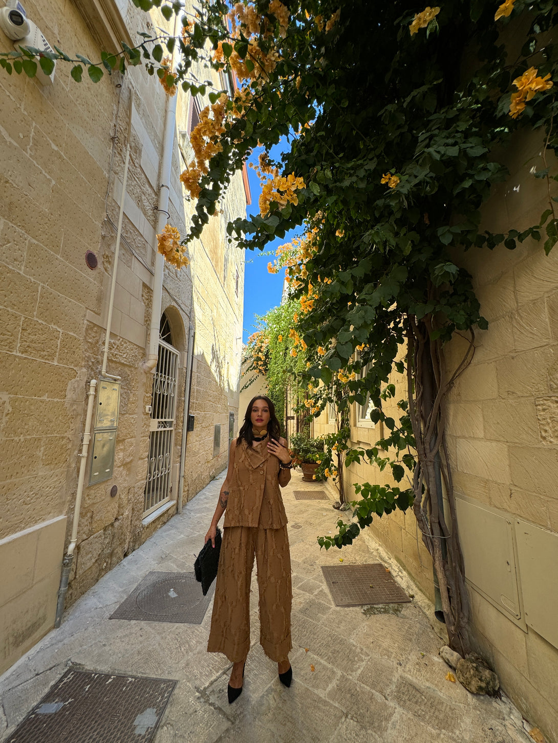 Gilet cotone & lino Stevie-pantaloni-Bijondo-Bijondo