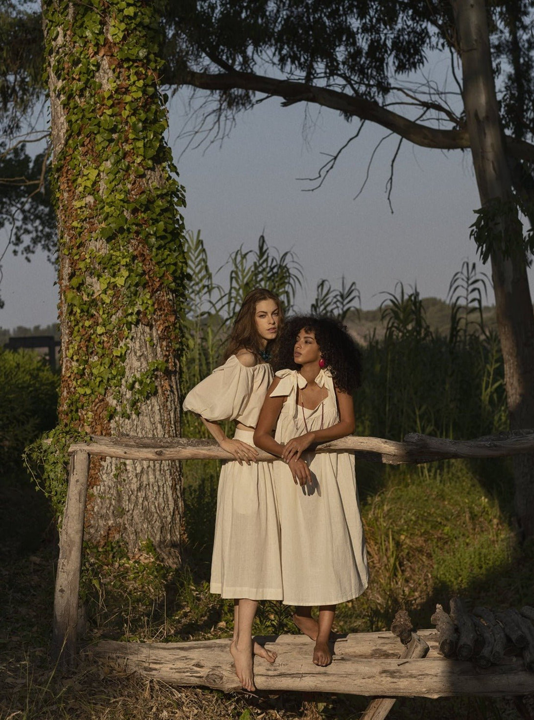 Gonna Midi Cotone Manisha - beige - Bijondo