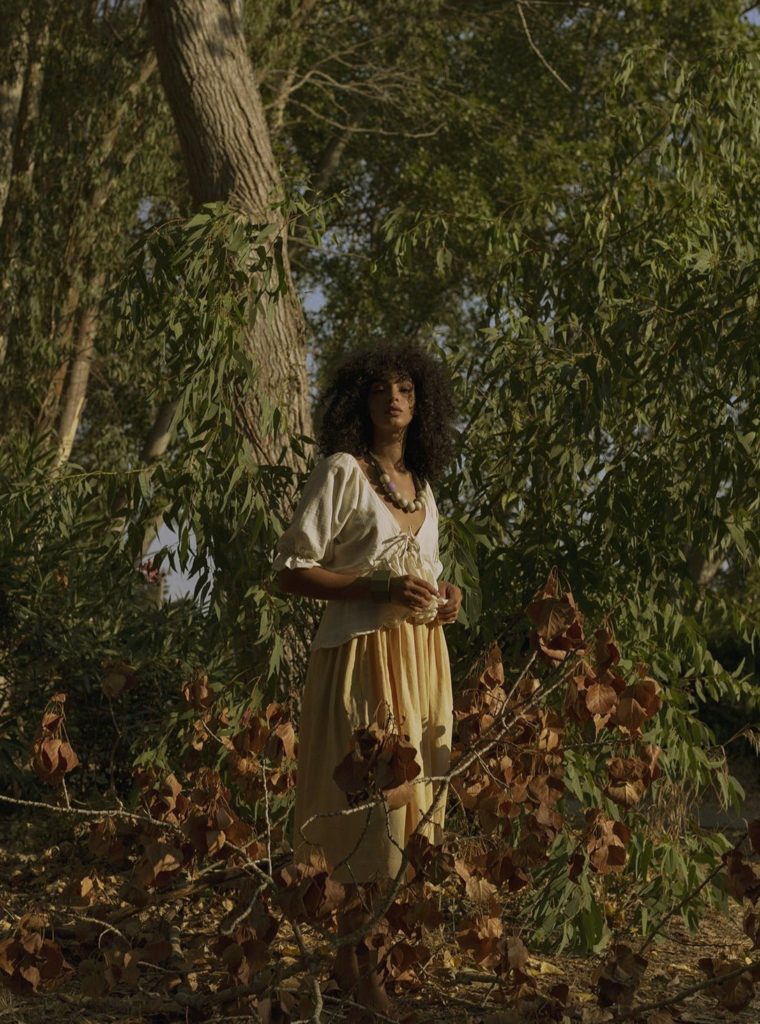 Gonna Midi Cotone Manisha - bianco - Bijondo