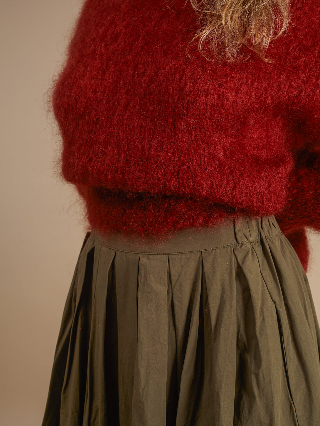 Gonna a ruota lunga cotone Margaret-Gonna-Wendy Trendy-verde militare-Taglia Unica-Bijondo