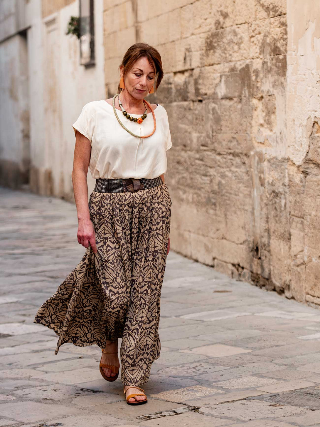 Gonna lunga boho Olivia-Gonna-Bijondo-grigio-taglia unica-Bijondo