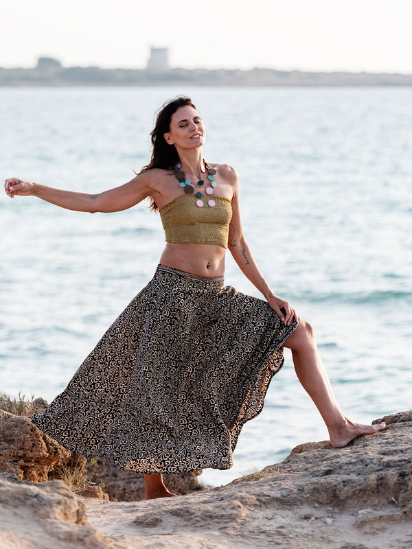 Top a fascia basic Nanni-Top-Bijondo-verde lime-taglia unica-Bijondo