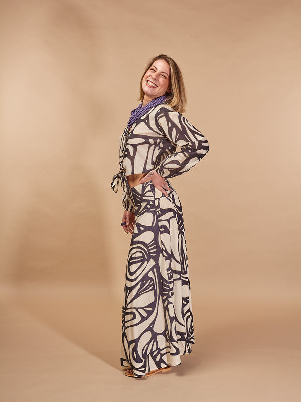 Gonna lunga rayon Julia-Gonna-Bijondo-Blu-taglia unica-Bijondo