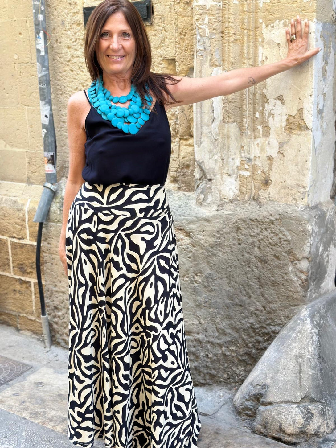 Gonna lunga rayon Julia-Gonna-Bijondo-Nero-taglia unica-Bijondo