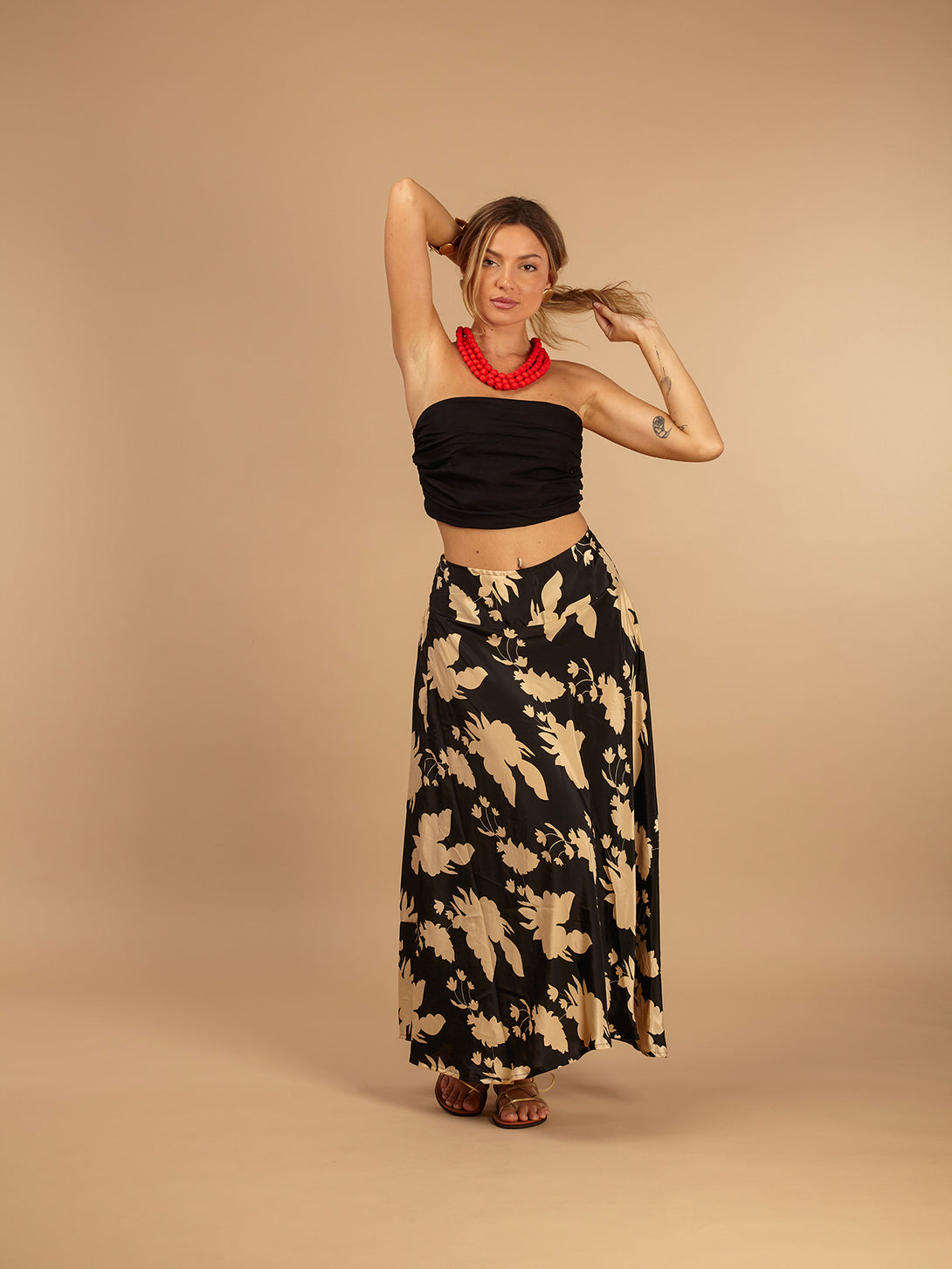 Gonna lunga seta Zoe-Gonna-WhyY-nero-taglia unica-Bijondo