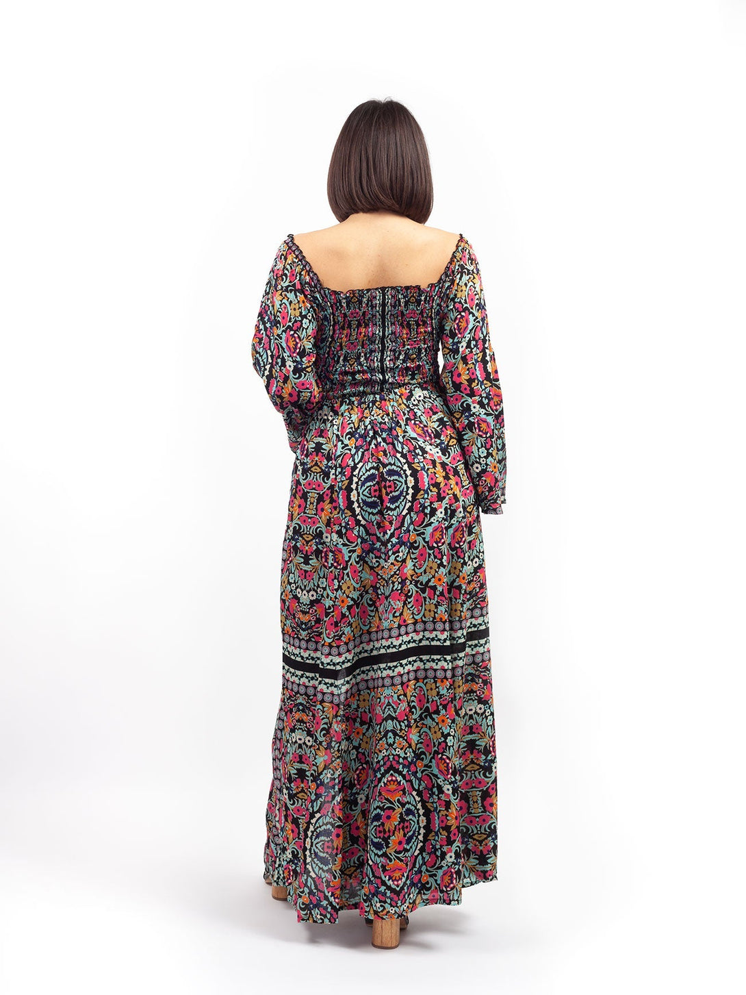 Gonna lunga spacchi frontali Miriam-arancione-Bijondo