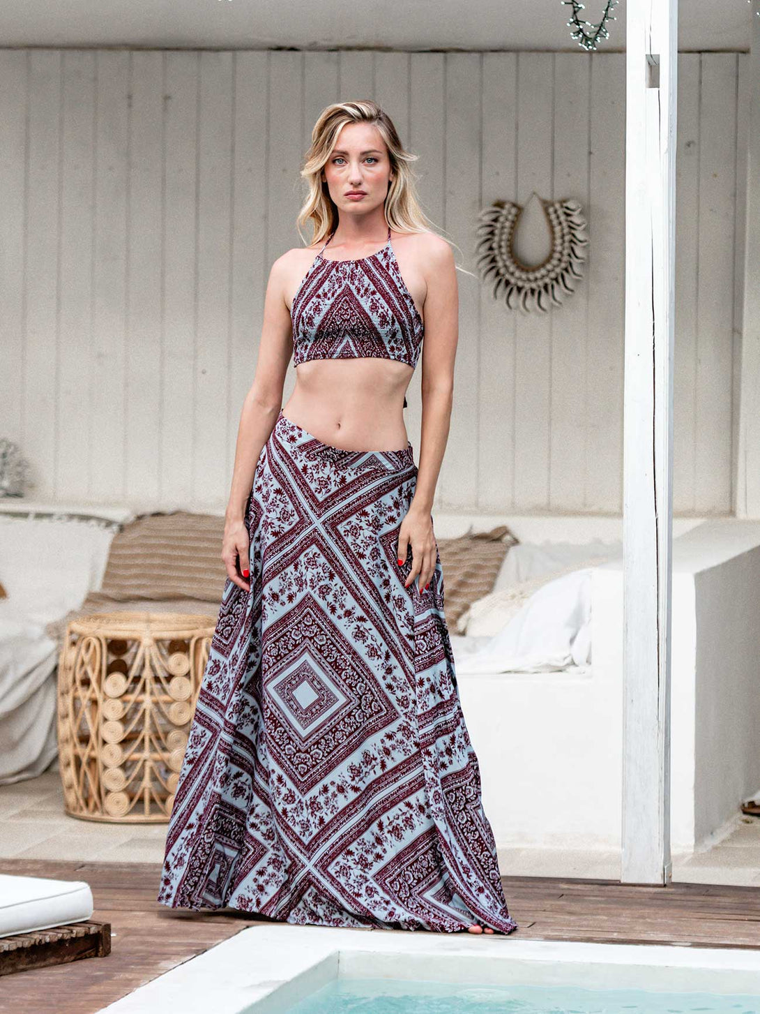 Gonna lunga, viscosa Caroline-Gonna-Bijondo-Bordeaux-taglia unica-Bijondo