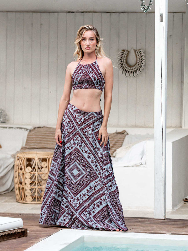 Gonna lunga, viscosa Caroline-Gonna-Bijondo-Bordeaux-taglia unica-Bijondo