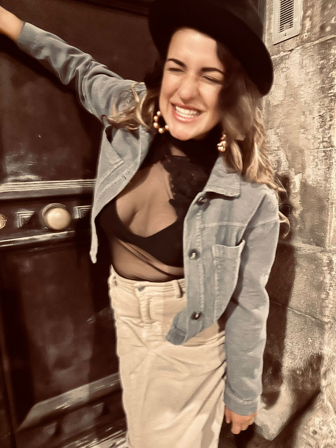 Gonna velluto cotone spacco frontale Kate-beige-XS-Bijondo