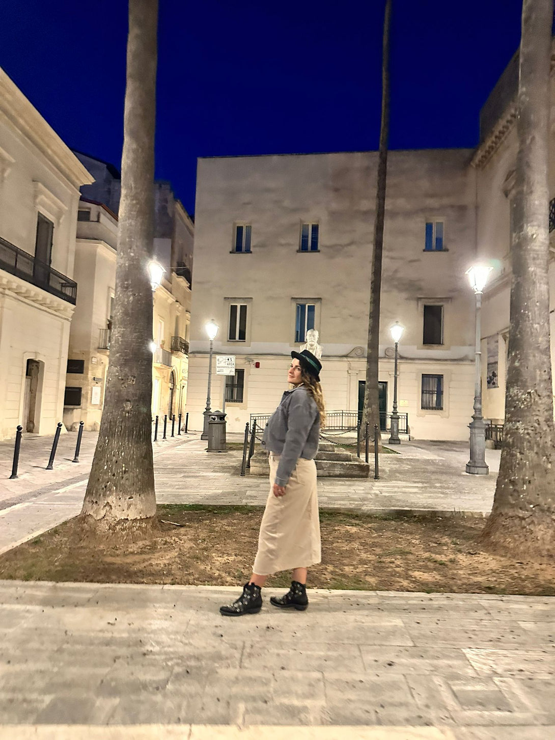 Gonna velluto cotone spacco frontale Kate-beige-XS-Bijondo