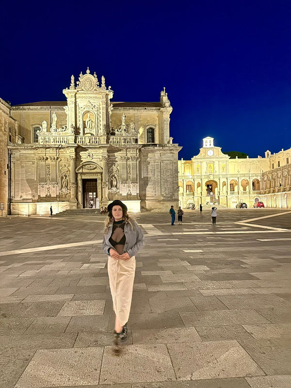 Gonna velluto cotone spacco frontale Kate-beige-XS-Bijondo