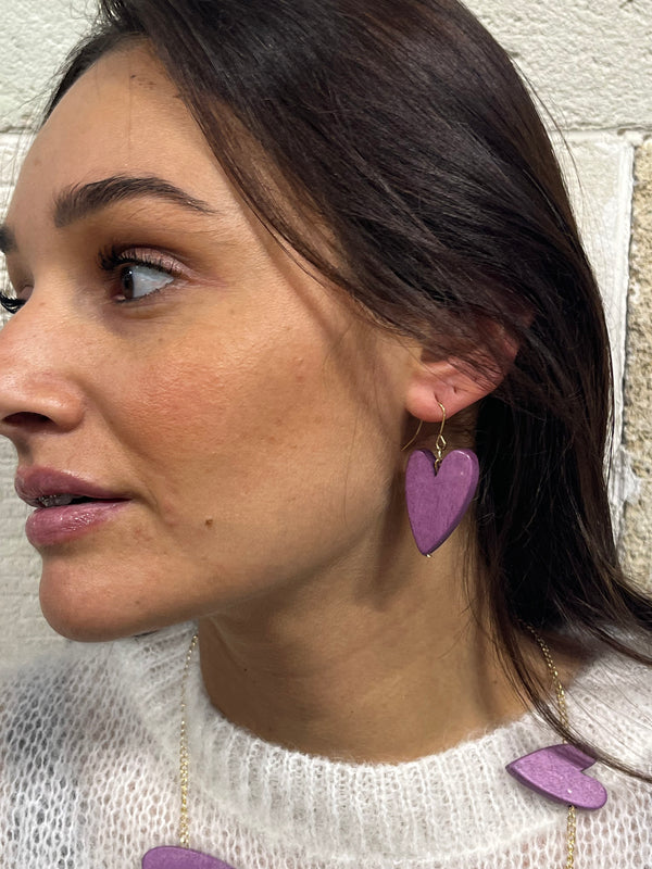 Orecchini Love legno