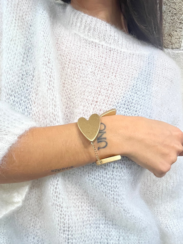 Bracciale con legno Love metallic