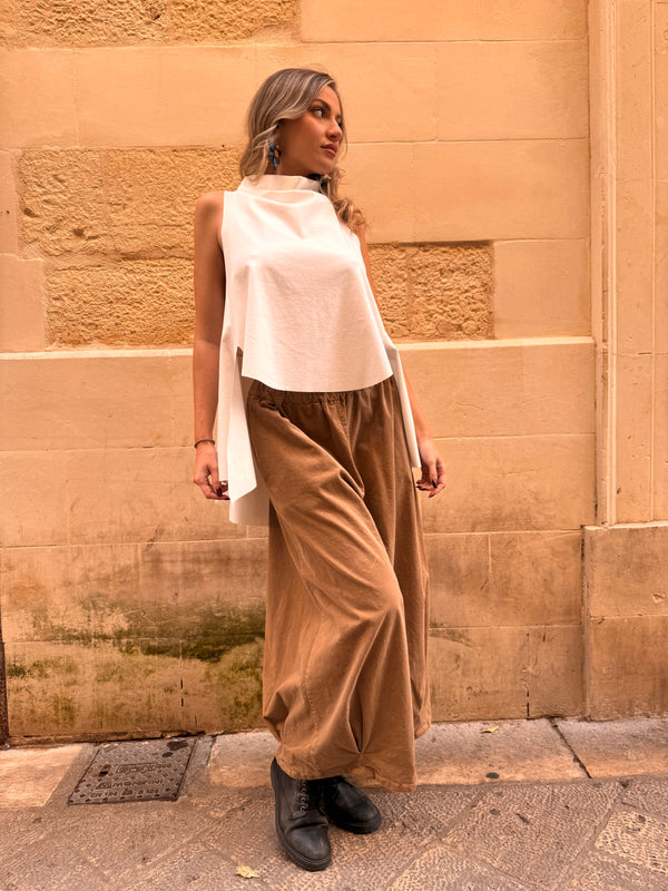 Pantaloni a gamba larga in velluto Kirby