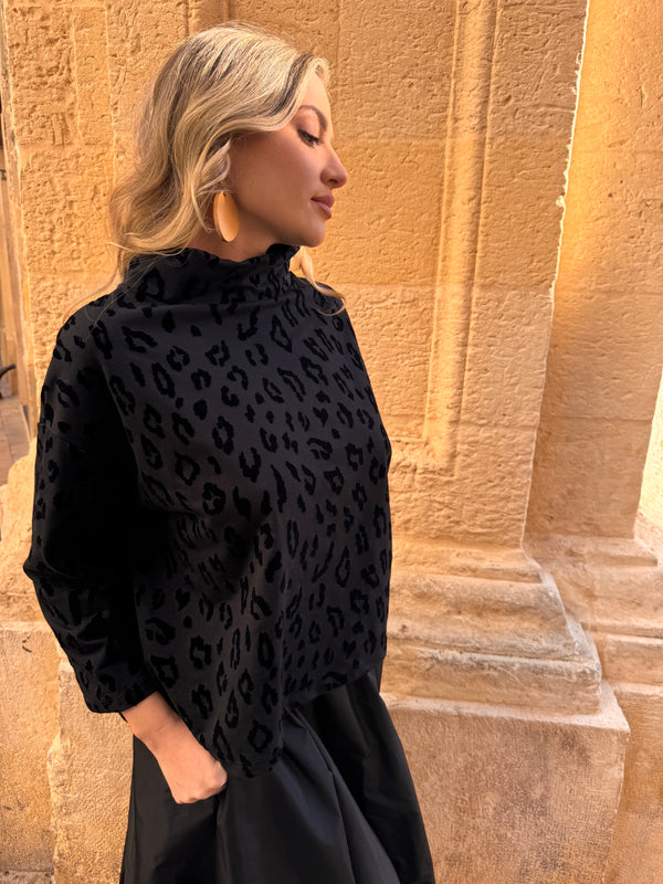 Maglia in tessuto maculato Lea