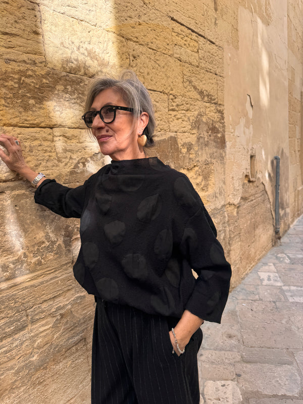 Maglia in lana vergine con pois Ninì