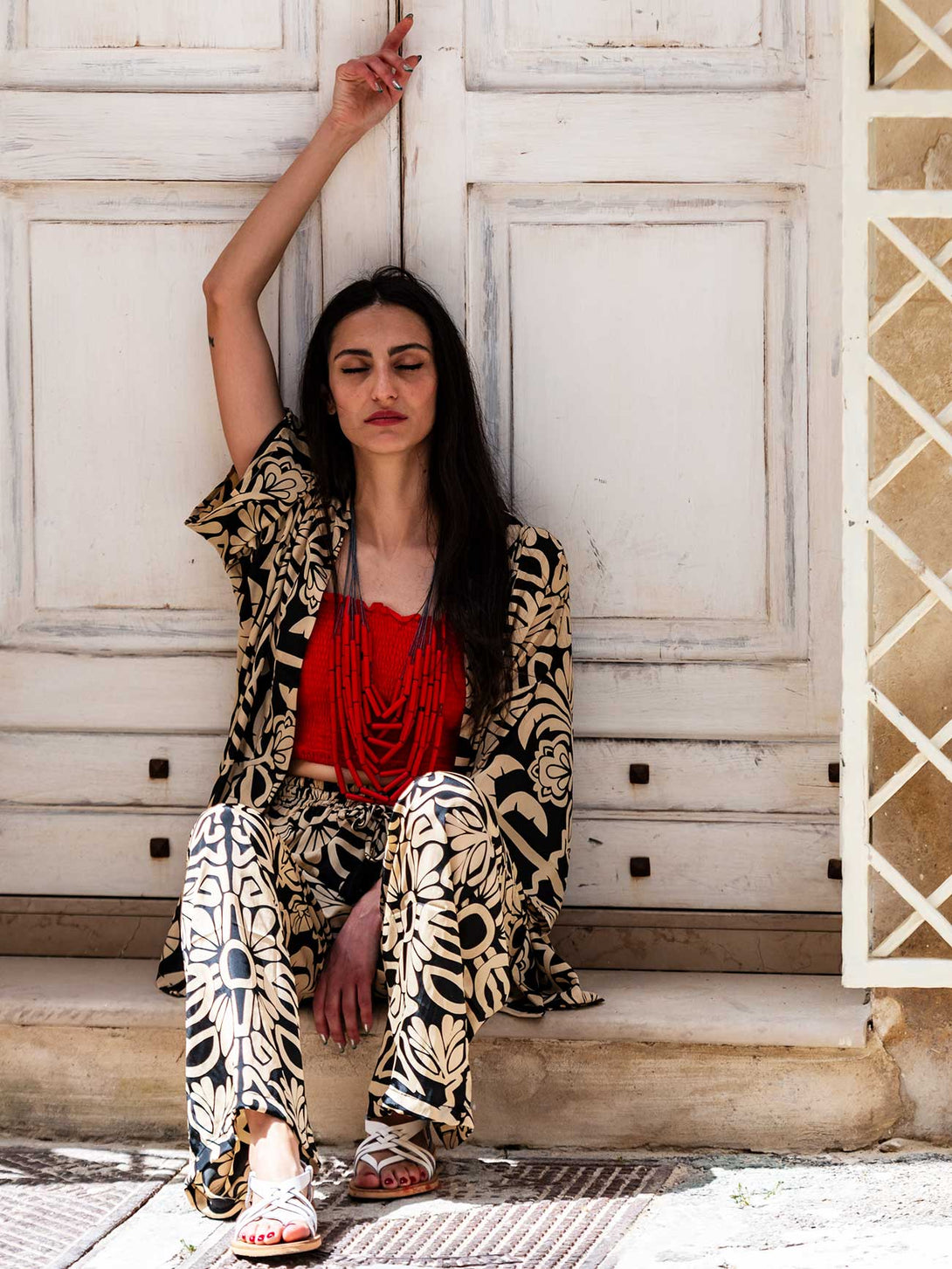 Kimono corto elegante seta Sophia-kimono-WhyY-nero-taglia unica-Bijondo