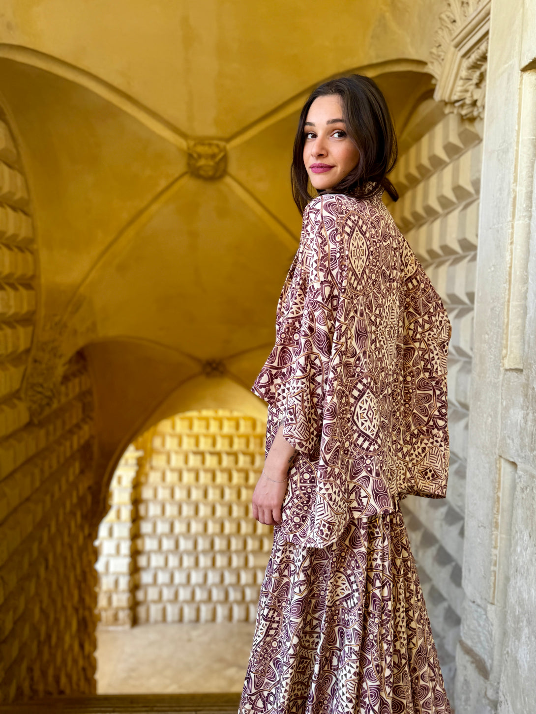 Kimono corto seta Margherite metallic-kimono-WhyY-Rosa-taglia unica-Bijondo