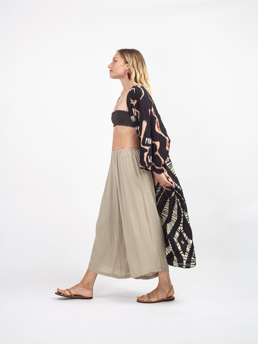 Kimono lungo leggero rayon Isla - fucsia - Bijondo