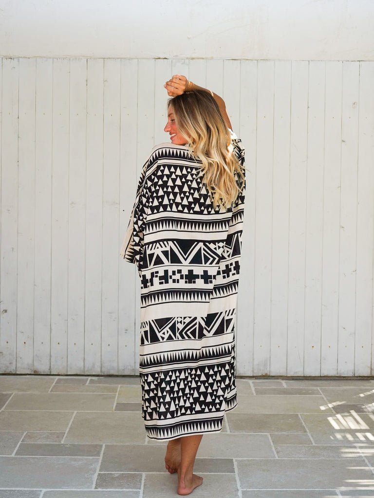 Kimono lungo leggero rayon Isla - burro - Bijondo