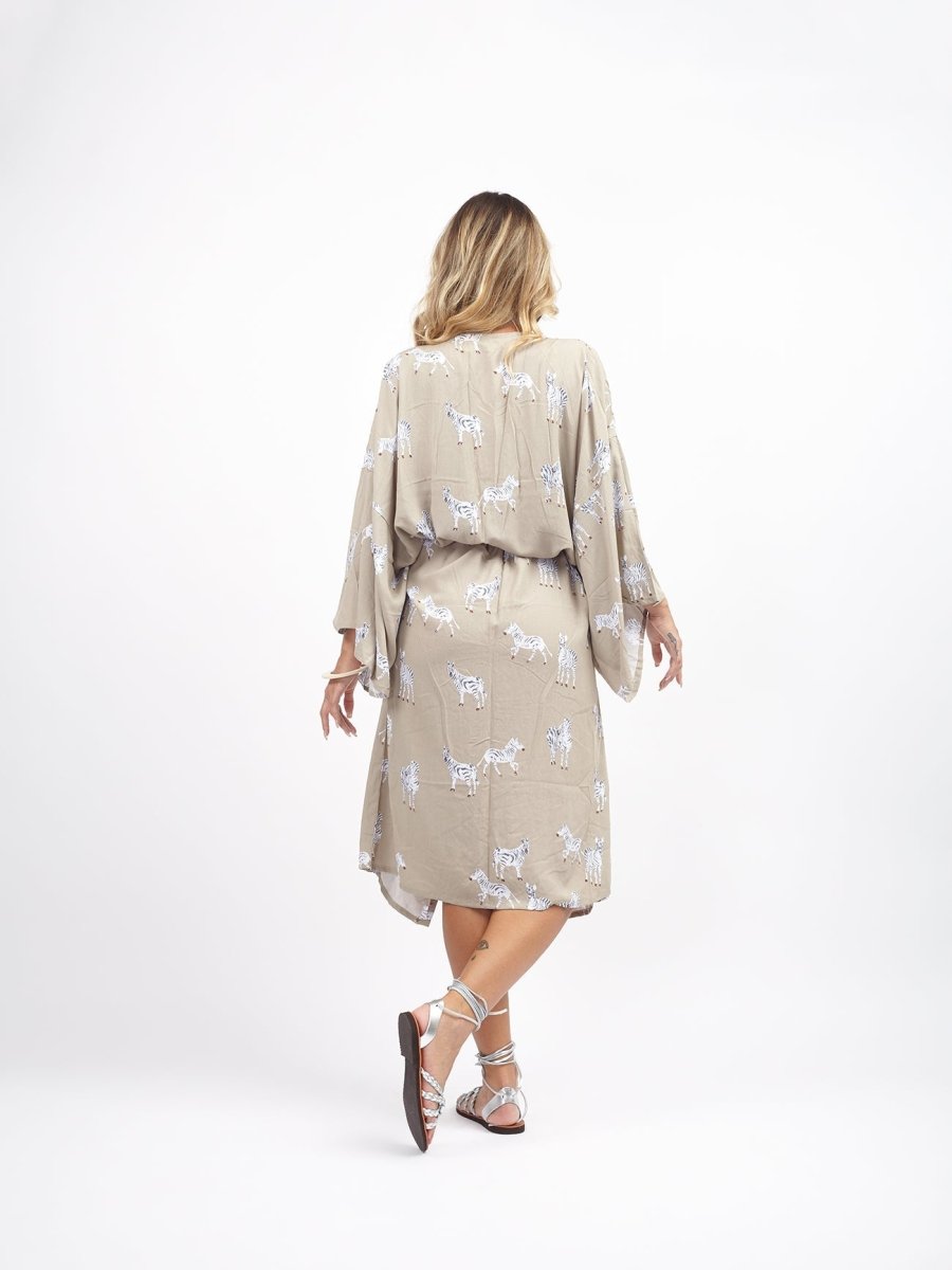 Kimono midi rayon Sabuk - zebra - Bijondo