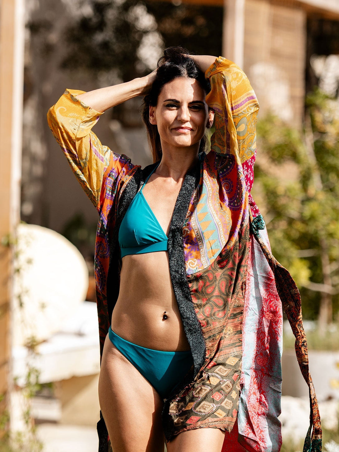 Kimono seta pezzo unico Sheila-kimono 4-taglia unica-Bijondo