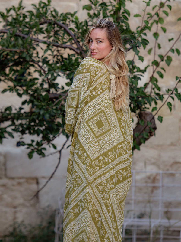 Kimono viscosa Pom Pom-Kimono-Lakra-Oro-taglia unica-Bijondo