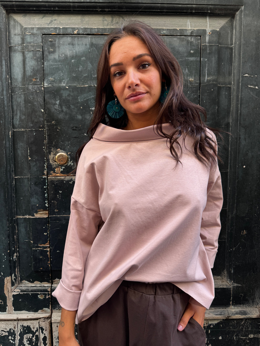 Maglia con collo risvoltato in punto milano Sally-maglia-Bijondo-Bijondo