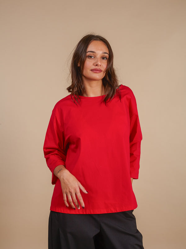 Maglia cotone Martina-maglia-Bijondo-Rosso-taglia unica-Bijondo