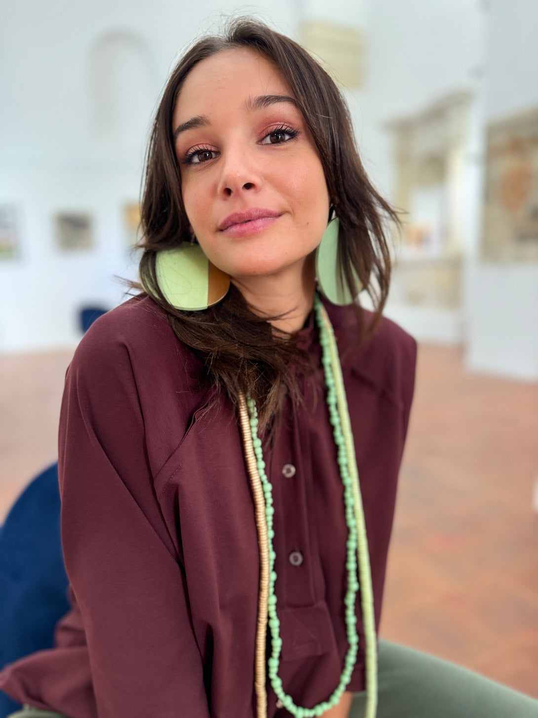 Maglia cotone elasticizzata Tamia-Maglia-Bijondo-Bordeaux-taglia unica-Bijondo