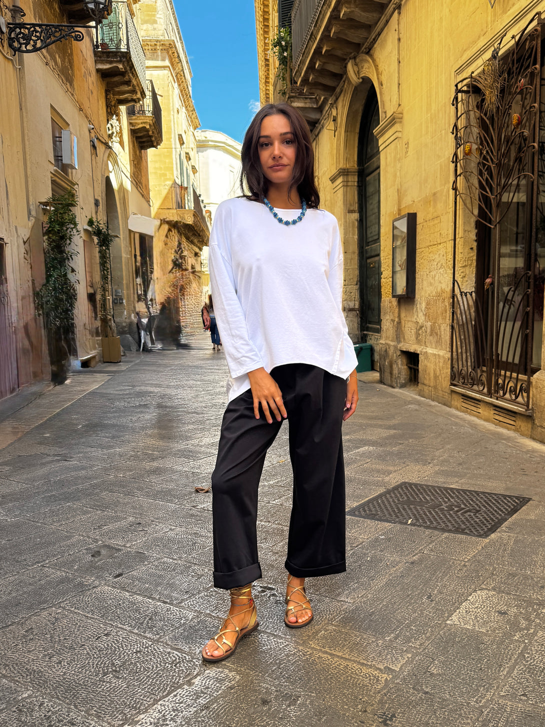 Maglia felpata oversized spacco posteriore Lisa-maglia-Bijondo-Bijondo